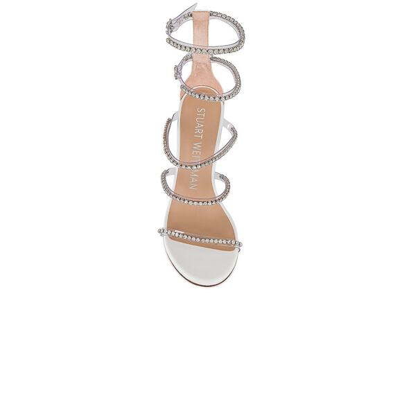 Stuart Weitzman Nudistglam 100 Gladiator Stiletto Heeled Sandal Clear Size 8 - Picture 4 of 15